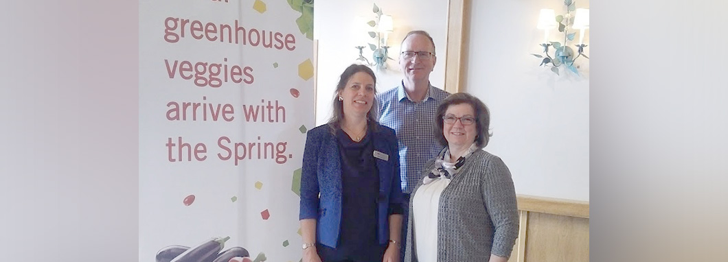 From left to right: Rebecca Lee, CHC Executive Director; Peter Cummings, Outgoing Chair, BC Greenhouse Growers’ Association; Linda Delli Santi, Executive Director, BC Greenhouse Growers’ Association.